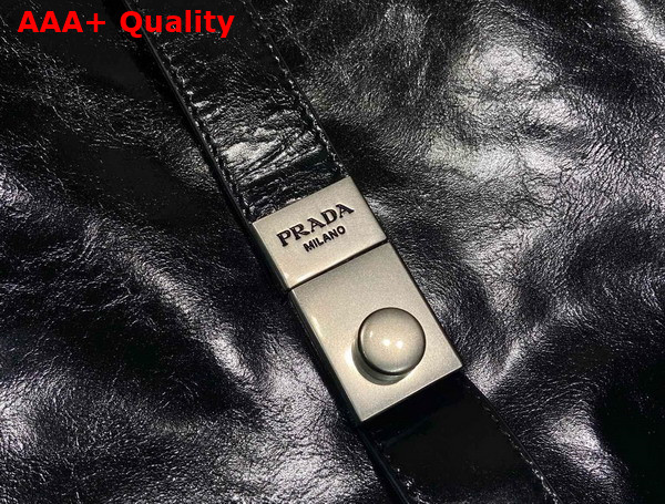 Prada Medium Leather Tote Bag in Black 1BG563 Replica