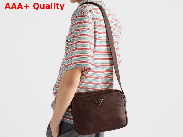 Prada Mens Leather Shoulder Bag in Sienna 2VH189 Replica