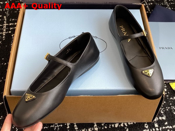 Prada Nappa Leather Ballerinas in Black 1F793N Replica