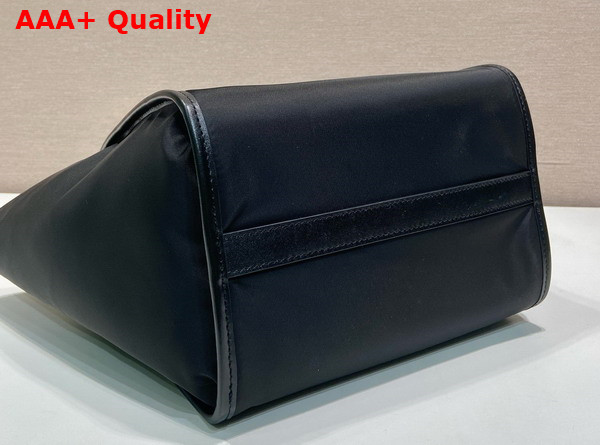 Prada Re Nylon and Leather Medium Tote Bag in Black 1BG578 Replica