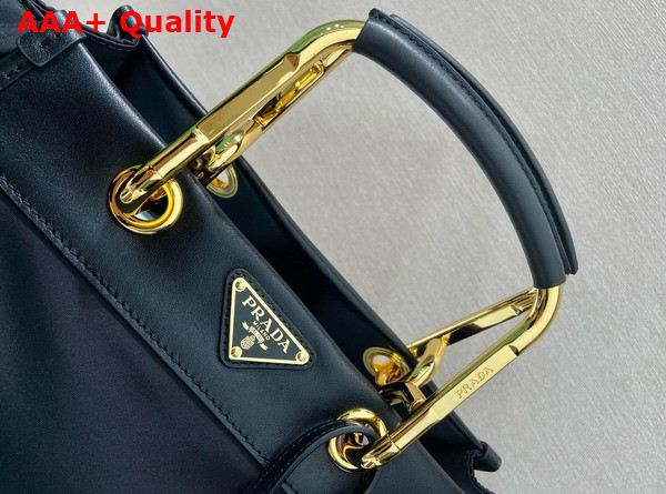 Prada Re Nylon and Leather Medium Tote Bag in Black 1BG578 Replica