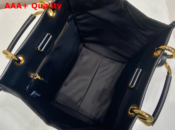 Prada Re Nylon and Leather Medium Tote Bag in Black 1BG578 Replica