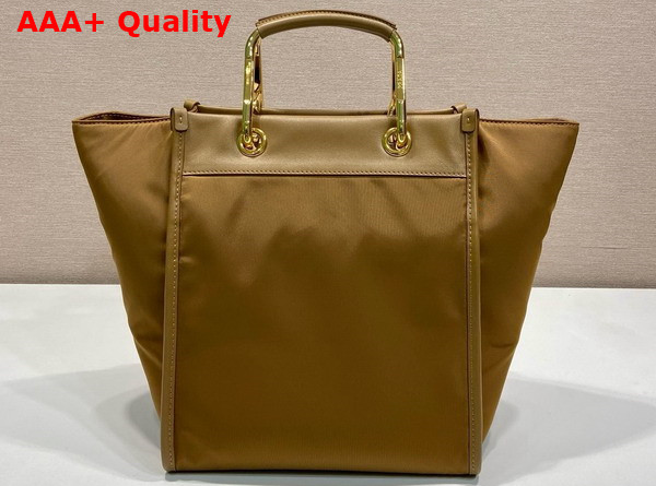 Prada Re Nylon and Leather Medium Tote Bag in Brandy 1BG578 Replica