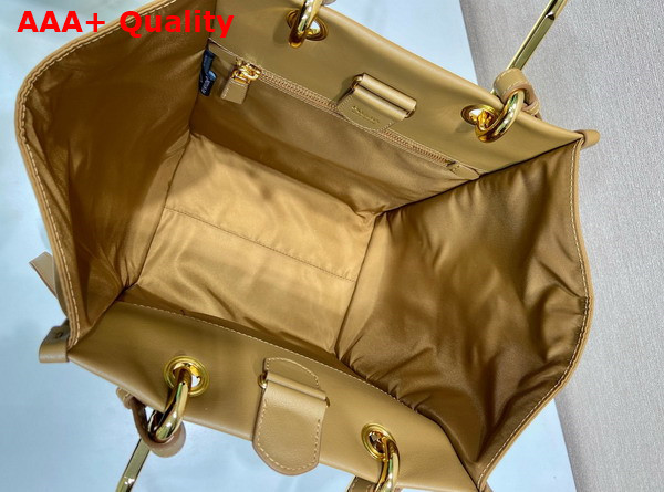 Prada Re Nylon and Leather Medium Tote Bag in Brandy 1BG578 Replica