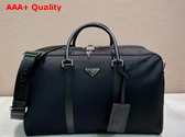 Prada Re Nylon and Saffiano Leather Duffel Bag in Black 2VC014 Replica