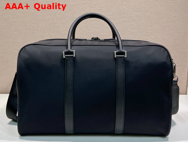 Prada Re Nylon and Saffiano Leather Duffel Bag in Black 2VC014 Replica
