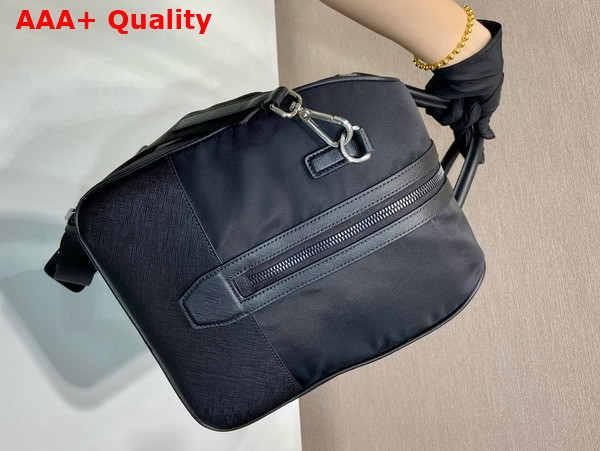 Prada Re Nylon and Saffiano Leather Duffel Bag in Black 2VC014 Replica