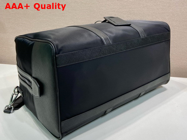 Prada Re Nylon and Saffiano Leather Duffel Bag in Black 2VC014 Replica