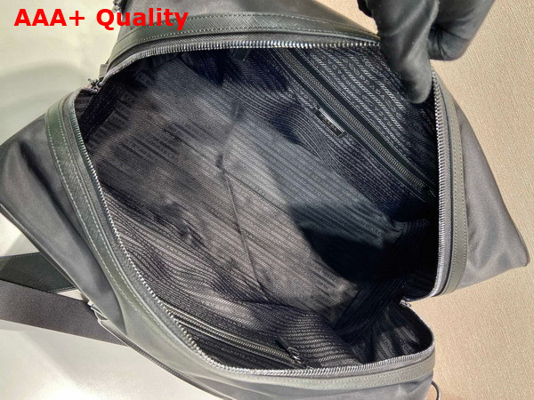 Prada Re Nylon and Saffiano Leather Duffel Bag in Black 2VC014 Replica