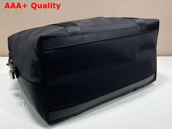 Prada Re Nylon and Saffiano Leather Duffle Bag in Black 2VC796 Replica