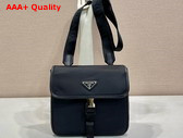 Prada Re Nylon and Saffiano Leather Shoulder Bag in Black 2VD077 Replica