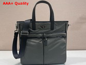 Prada Re Nylon and Saffiano Leather Tote Bag in Forest Green 2VG860 Replica