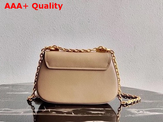 Prada Saffiano Leather Chain Shoulder Bag in Beige Replica