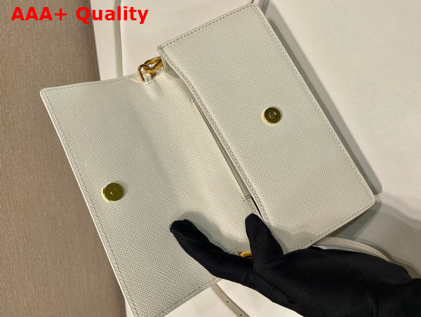 Prada Saffiano Leather Mini Bag in White 1NF059 Replica