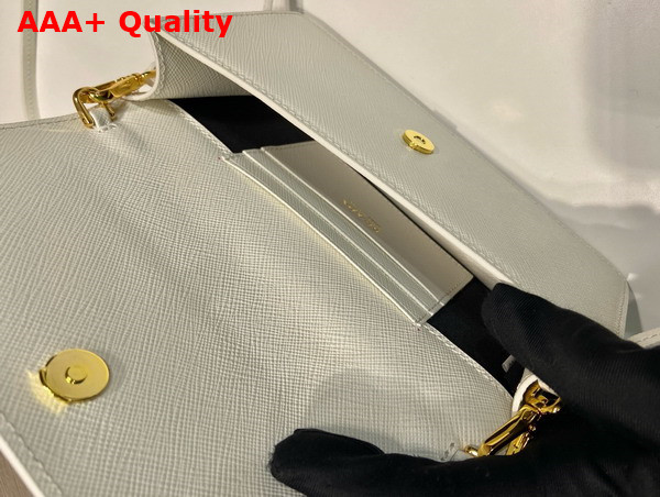 Prada Saffiano Leather Mini Bag in White 1NF059 Replica