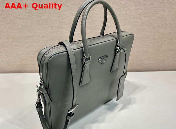 Prada Saffiano Leather Work Bag in Grey 2VE368 Replica