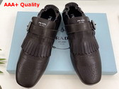 Prada Shuffle Fringed Monk Strap Shoes in Ebony 2EG473 Replica