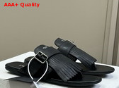 Prada Shuffle Leather Thong Sandals in Black 1Y961N Replica