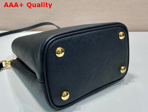 Prada Small Saffiano Leather Prada Panier Bag in Black 1BA217 Replica