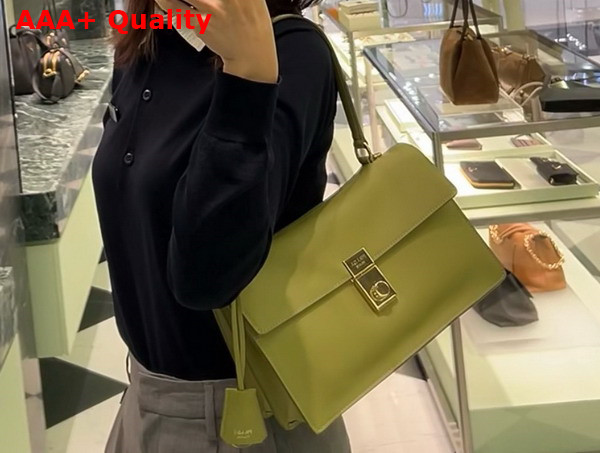 Prada Soft Sound Medium Leather Shoulder Bag in Pistachio Green 1BN023 Replica