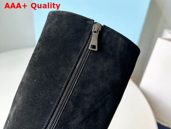 Prada Suede Leather Boot in Black with Strap Replica