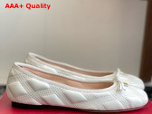 Valentino Ballet Flat in White Quilted Lambskin Replica