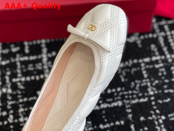 Valentino Ballet Flat in White Quilted Lambskin Replica