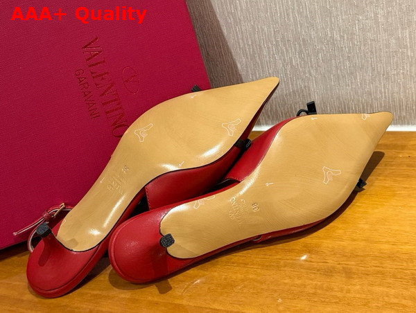 Valentino Garavani Bepointy Patent Leather and Kidskin Slingback Pump Red and Black Replica