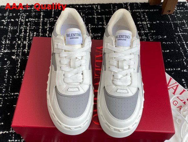 Valentino Garavani Freedots XL Calfskin Leather Sneaker White and Grey Replica