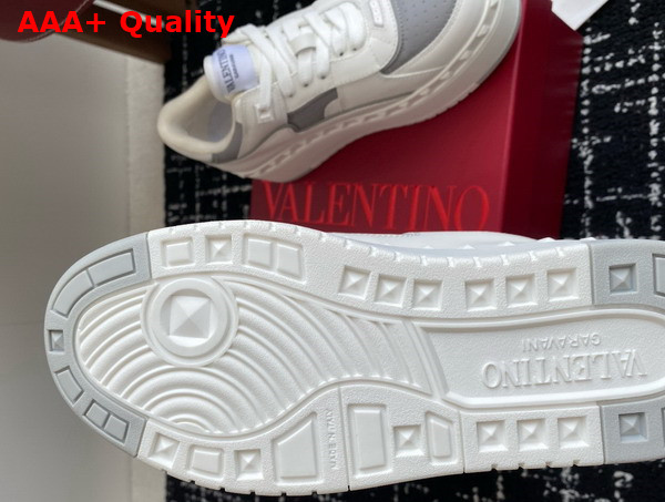 Valentino Garavani Freedots XL Calfskin Leather Sneaker White and Grey Replica