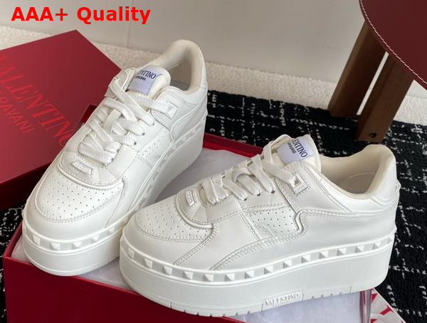 Valentino Garavani Freedots XL Calfskin Leather Sneaker in White Replica