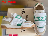 Valentino Garavani Joie de Jouer Low Top Sneaker in Nappa Leather White Shell Green Replica
