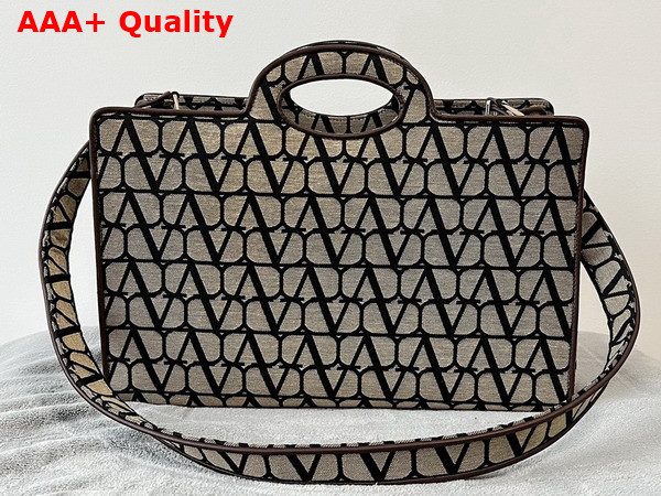 Valentino Garavani Le Troisieme Toile Iconographe Shopping Bag Beige Black Replica