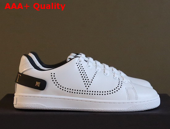 Valentino Garavani Leather Backnet Sneaker Black Calfskin Replica