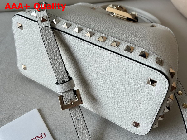 Valentino Garavani Rockstud Small Handbag in White Grainy Calfskin Replica