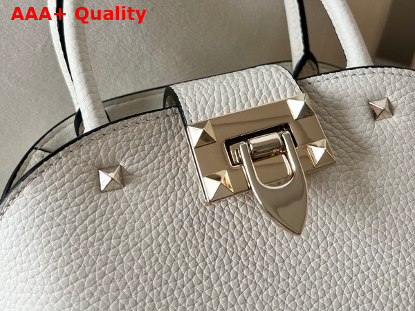 Valentino Garavani Rockstud Small Handbag in White Grainy Calfskin Replica