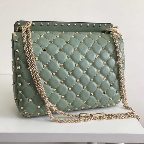 Valentino Garavani Rockstud Spike Medium Chain Bag in Light Green Soft Nappa Lambskin Leather For Sale
