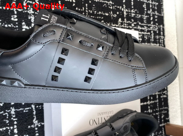 Valentino Garavani Rockstud Untitled Sneaker in Black Calfskin Replica
