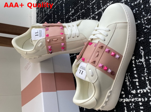 Valentino Garavani Rockstud Untitled Sneaker in Calfskin with Tonal Studs White Replica
