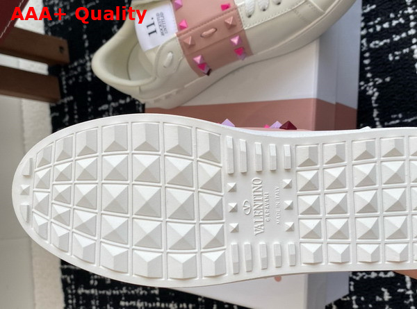 Valentino Garavani Rockstud Untitled Sneaker in Calfskin with Tonal Studs White Replica