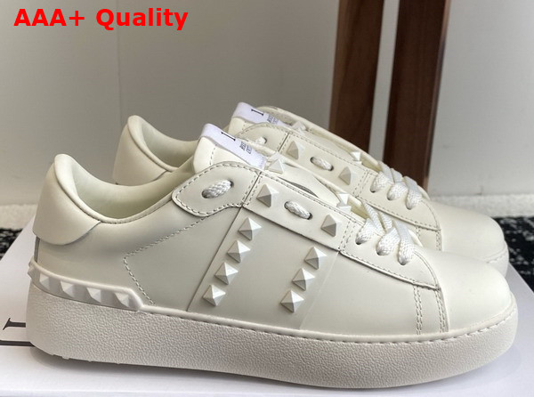 Valentino Garavani Rockstud Untitled Sneaker in Calfskin with Tonal Studs White Replica