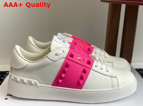 Valentino Garavani Rockstud Untitled Sneaker in Calfskin with Tonal Studs White Replica