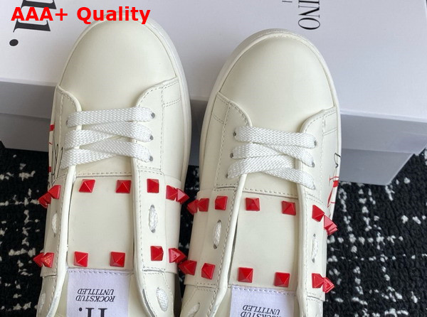 Valentino Garavani VLTN Rockstud Untitled Sneaker in White Calfskin Replica
