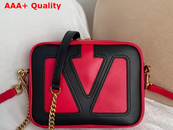 Valentino Garavani Viva Superstar Nappa Leather Crossbody Bag Red and Black Replica