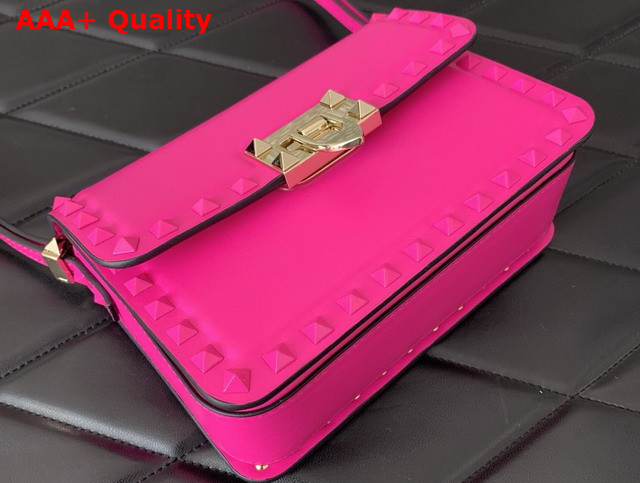 Valentino Small Rockstud23 Smooth Calfskin Shoulder Bag in Rose Pop Pink Replica