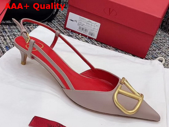 Valentino Vlogo Calfskin Slingback Pump 40 mm Nude Replica