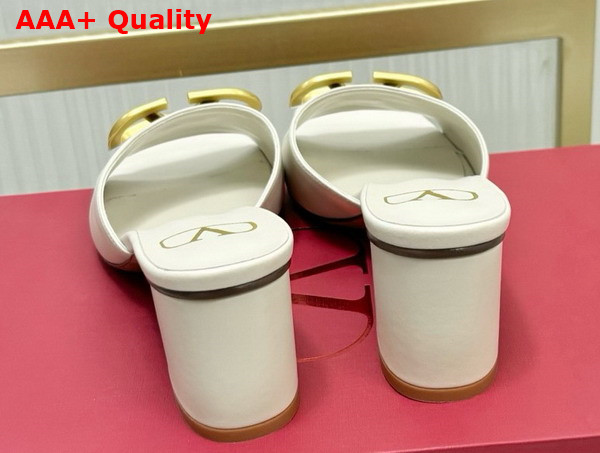 Valentino Vlogo Signature Slide Sandal in Ivory Calfskin 60mm Replica